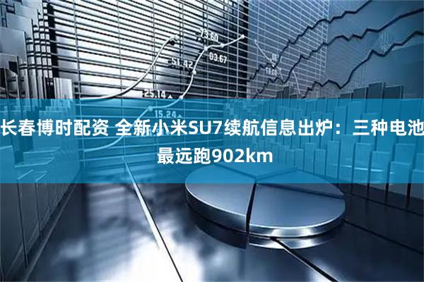 长春博时配资 全新小米SU7续航信息出炉：三种电池 最远跑902km